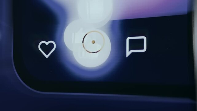 Social networking app displaying expanding Like reactions from user tap