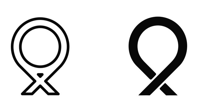 Minimalist ribbon and infinity symbol vector icons