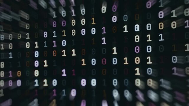 Digital binary code matrix background