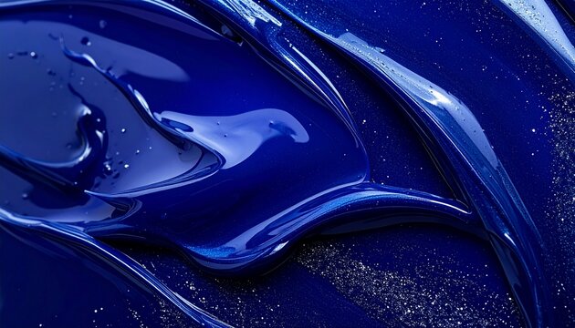 深い藍色のモダン漆テクスチャ 銀粉が輝く高級ミニマル背景素材
Modern deep midnight blue lacquer texture with silver particles luxury minimalist background