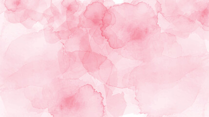 Fototapeta premium Soft Pink Watercolor Abstract Background with Blush Floral Wash Texture, Translucent Painted Layers, Gentle Paper Grain, Romantic Pastel Mood, and Elegant Creative Stationery Design Space