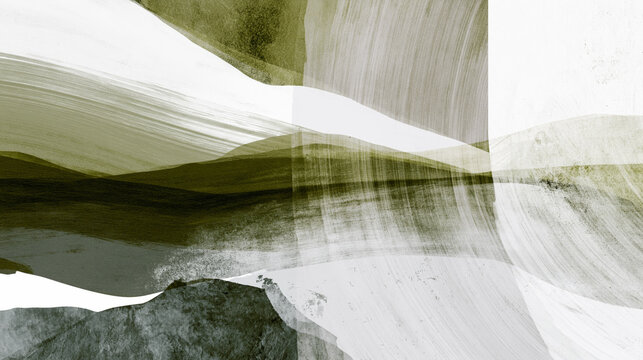 Modern abstract green painting as a walpaper or background
