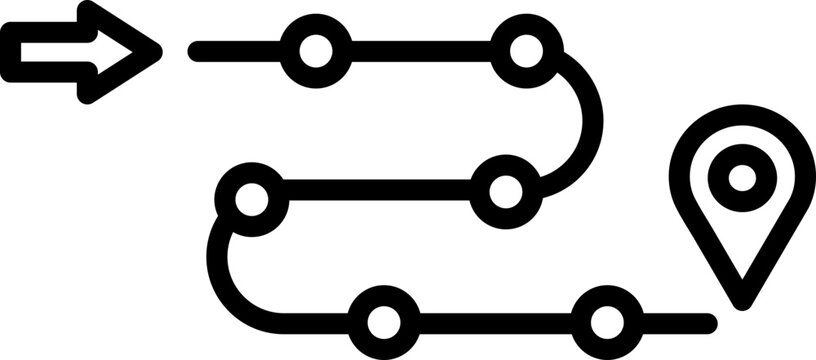 Roadmap Line Icon, Project Roadmap Outline, Strategy Roadmap Vector
