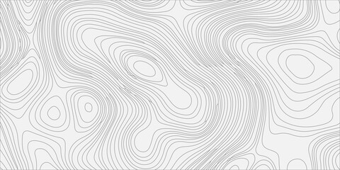 Grey topographic map contour lines on white background, abstract vector geographic terrain relief pattern background © Creative Lis
