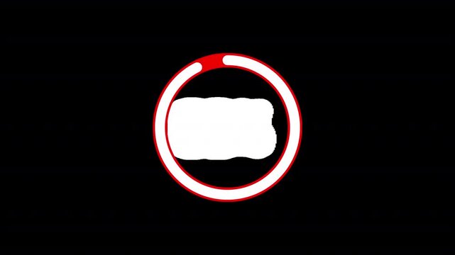 Red and White Loading Bar Animation with Percentage Counter for Video Editing