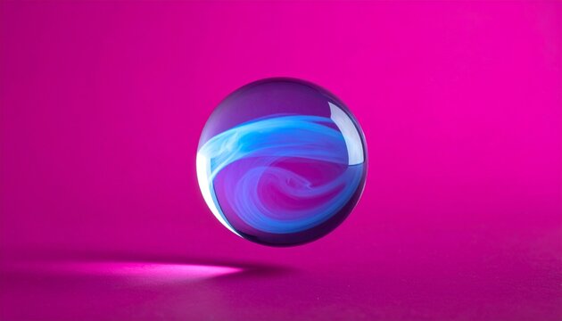 blue crystal ball on pink backgorund