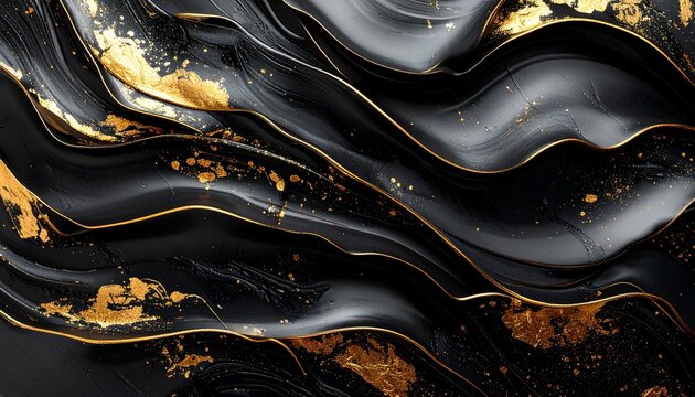 黒漆と金箔の高級和風テクスチャ ラグジュアリーブランドや化粧品パッケージ背景
Black lacquer and gold leaf Japanese luxury texture for premium branding background