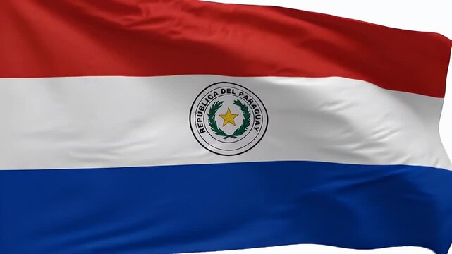 The video showcases the national flag of Paraguay, featuring horizontal stripes of red, white, and blue.