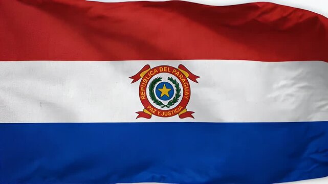 The video features the national flag of Paraguay, displaying horizontal stripes of red, white, and blue with the national coat of arms prominently centered.