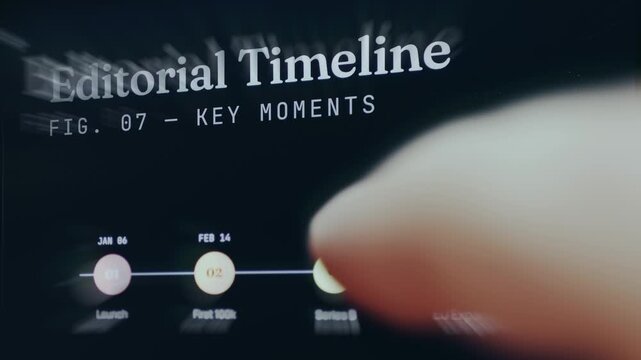 Timeline highlighting key milestones for a project