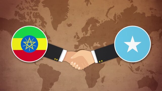 High Quality Animation Featuring Handshake of Somalia and Ethiopia