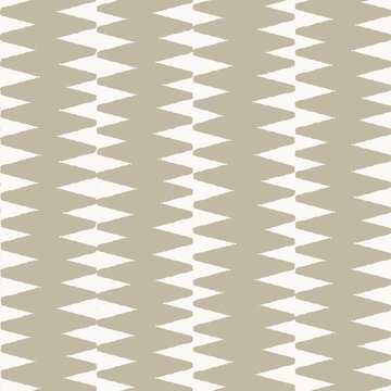 Tribal zigzag stripe seamless vector pattern white teeth oatmeal beige vertical stripe backdrop