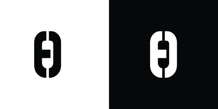 Bold and unique letter ED initials logo design