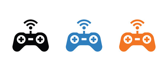 Video game controller vector icon showing joystick and buttons isolated for gaming and interactive entertainment design. © ARIF AHMED 02