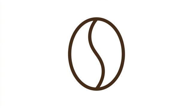 Brown coffee bean icon on for design and branding purposes