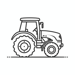 Obraz premium Outline icon of a modern tractor, agricultural vehicle illustration
