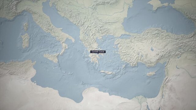 Corinth Canal on the World Map, Strategic Location and Full Details Animation