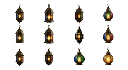 Obraz premium Illuminated lanterns a mosaic of warm light and intricate designs