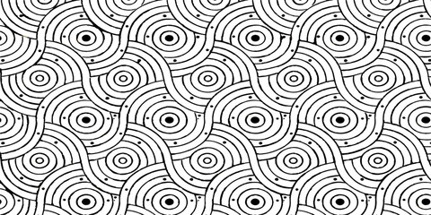 Vintage floral ornament vector seamless pattern with colorful geometric swirls and wavy line art for decorative textile wallpaper and tile backdrop design © MdKefaitUllah