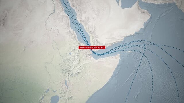 Bab el Mandeb on the World Map, Strategic Location and Full Details Animation