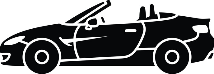 Naklejka premium Side view convertible sports car icon