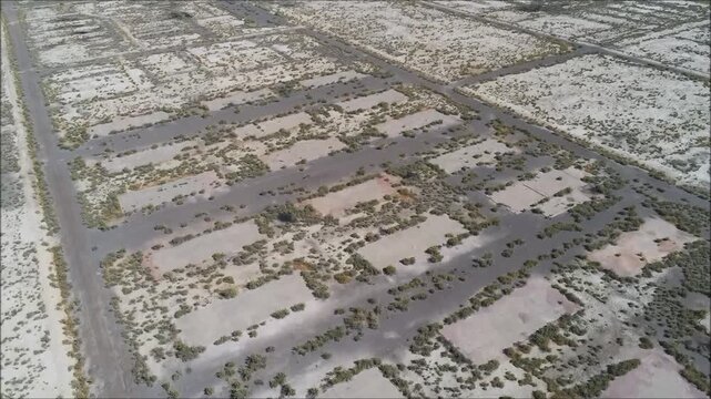 This is an overhead view of a unique piece of american history.  The drone video shows an unusual perspective of the Topaz Japanese internment camp.  This is located near Delta, Utah.. 