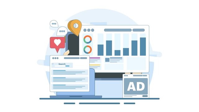 Professional Digital Marketing PPC Ads Motion Background
