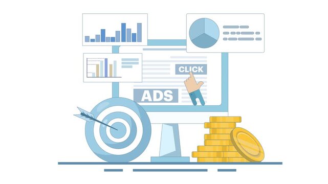 Business Growth PPC Ads Animation Background Video