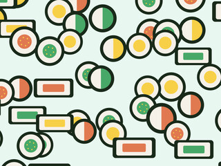 Maki Sushi Pattern Colorful Japanese Cuisine Design © iushakovsky