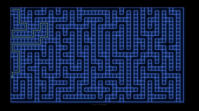 Maze Animation: Digital Technology and Abstract Problem Solving Concept 4k Stock Video