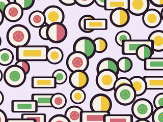 Maki Sushi Pattern Colorful Japanese Cuisine Design © iushakovsky