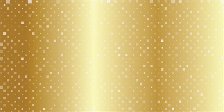 Shining gold disco party pattern background. Iridescent golden sequin mosaic texture. Sparkling yellow halftone wallpaper. Pop up comic glowing glitter backdrop. 70s or 80s Geometric vector design