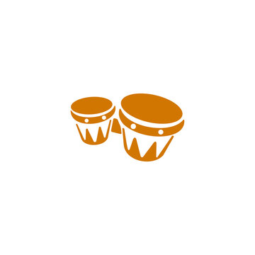 A flat vector illustration of a pair of bongo or conga drums.