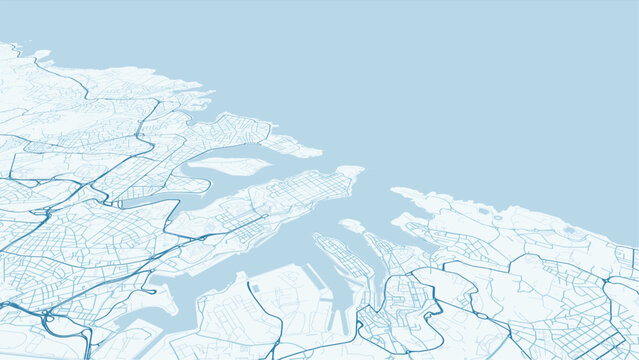 Modern minimalist vector map of Valletta, Malta. High-quality scalable illustration of Valletta city grid, Grand Harbour, Marsamxett Harbour, and historical fortresses for posters and 