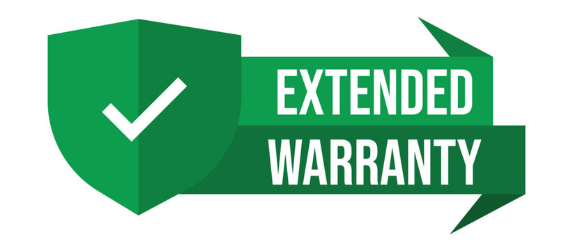 Extended warranty label, sticker, badge