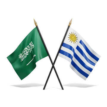 Saudi Arabia vs Uruguay Football Flags 2026 White Background