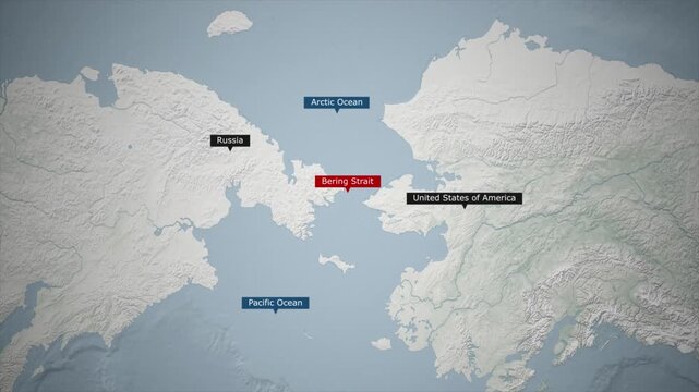 Bering Strait on the World Map, Strategic Location and Full Details Animation