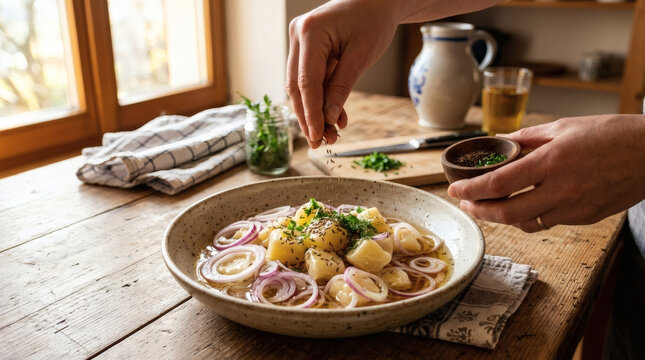 Handkase mit Musik Traditional German Cheese in Rustic Farmhouse Bowl