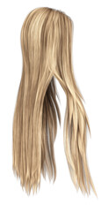 Naklejka premium 3d render extra long straight blonde hair isolated