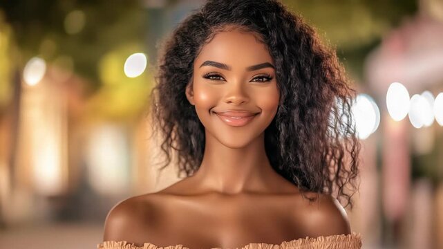 Close-up headshot portrait of beautiful Polynesian woman with flawless skin, natural beauty concept with elegant expression and soft glowing light