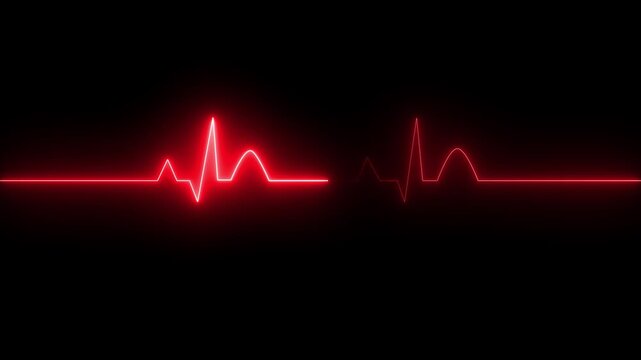ECG monitor beating heart with a neon electrocardiogram overlay, featuring dynamic HUD elements and a gradient background