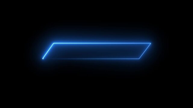 Neon glowing Modern lower third animation bar with name title placeholder and transparent background