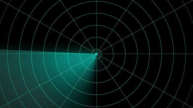 Abstract radar screen digital interface. Futuristic radar screen interface with cyan digital grid and scanning beam.