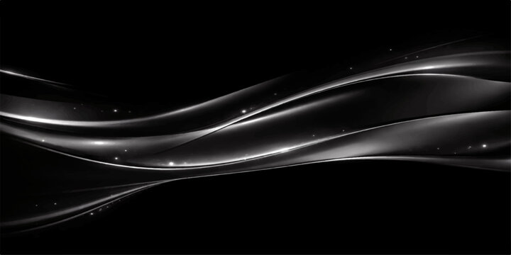 Dynamic flow of blue light waves and black smoke patterns creates a textured art illustration with motion energy on a dark backdrop