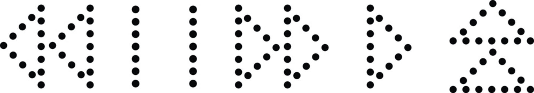 Minimalist dot matrix number icons set