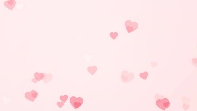 Romantic Heart Motion Animation with Soft Pink Background for Love and Valentine Themes