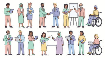 Fototapeta premium Diverse people in business collaboration. 