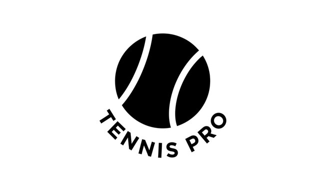 Professional Tennis Ball Logo Design In Silhouette, Perfectly Suitable For Sport Clubs