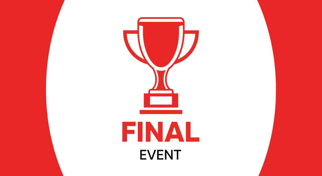 Red Cup Illustration for Awarding the Winner of a Final Match or Competition
