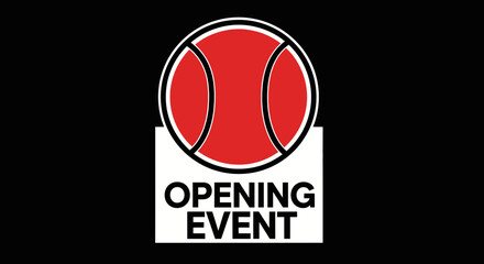 Fototapeta premium Red Tennis Event Opener For Branding With Bold Graphics and Black Background